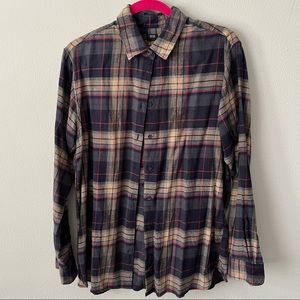 uniqlo flannel plaid button-up shirt